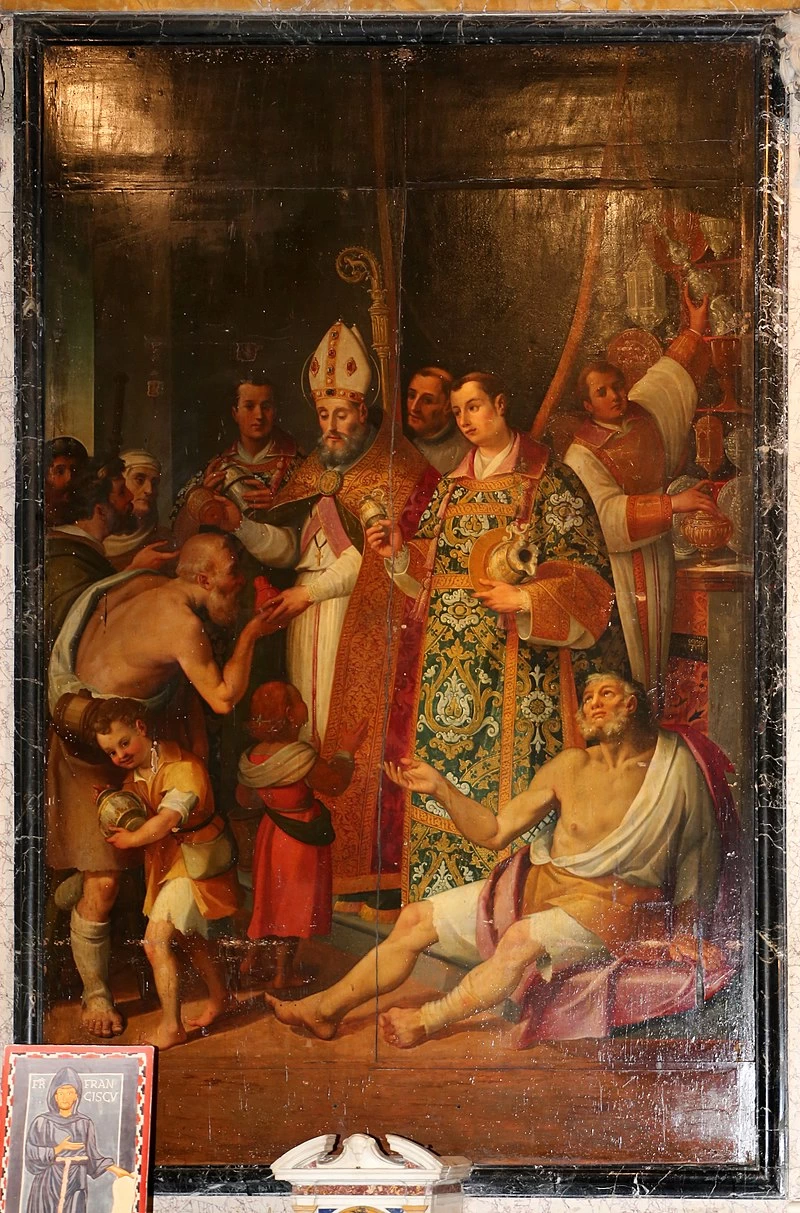 Sant'agostino dona le ricchezze della chiesa ai poveri - Santa Maria dei Ricci, Firenze